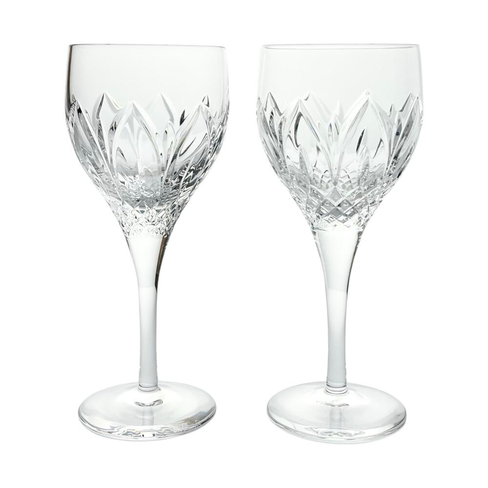 Atlantis “Chartres” Pair of Crystal White Wine Glasses 6 1/4” 6oz Signed